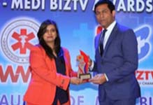 Manorama Infosolutions CEO Ashvini Danigond receiving the World Medical Council - Medi BizTV Awards 2014