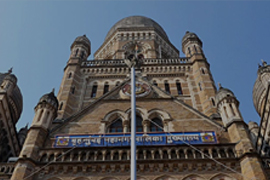 Brihanmumbai Municipal Corporation logo with background building